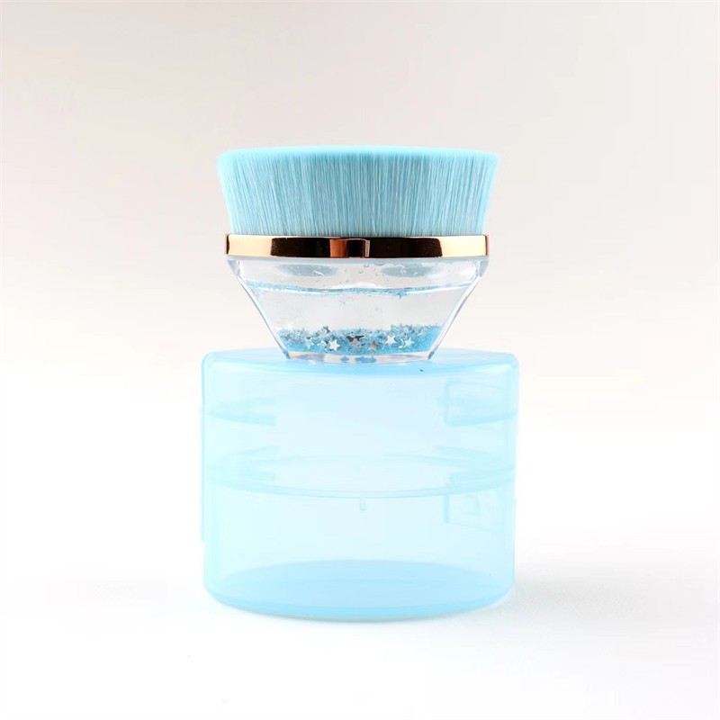 NO 55 Foundation Brush Natural Hair Makeup Brushes Custom Logo Single Flat Bottom Quicksand Makeup Brush with Protective Box