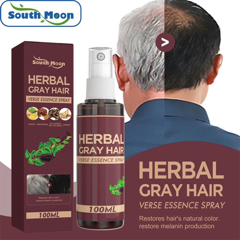South Moon 100ml Herbal Gray Hair Verse Essence Spray White Hair Improving Hair Blackening Liquid