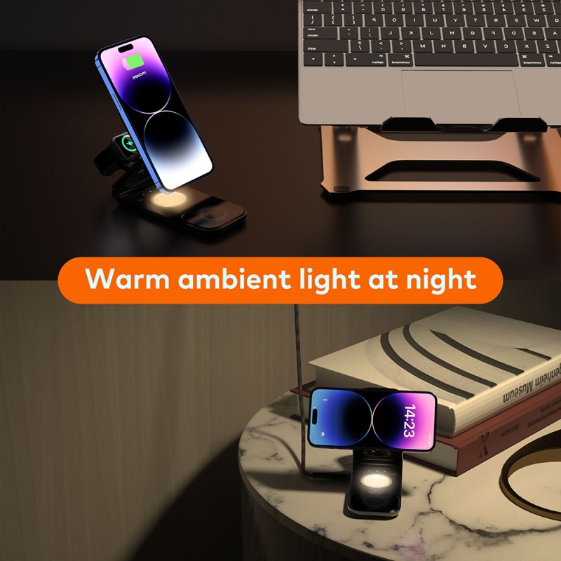 Wireless Charger Manufacturer - 3-in-1 Folding 15W