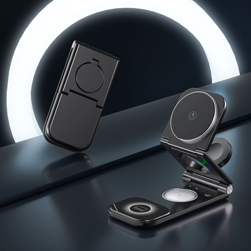 Wireless Charger Manufacturer - 3-in-1 Folding 15W
