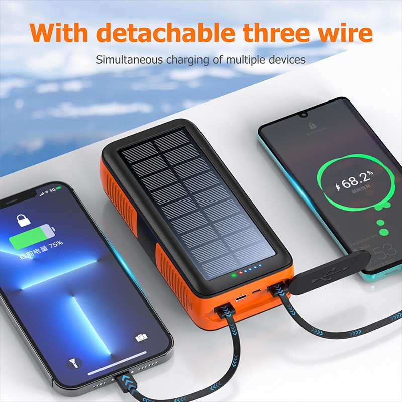 Solar Power Bank Supplier - OEM 63200mAh Hand Crank 4 Lights