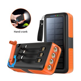 Solar Power Bank Supplier - OEM 63200mAh Hand Crank 4 Lights