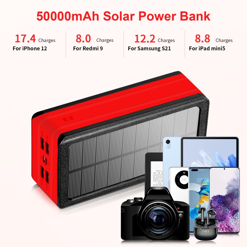 Solar Power Bank Manufacturer - OEM 20000-50000mAh IP66 Waterproof