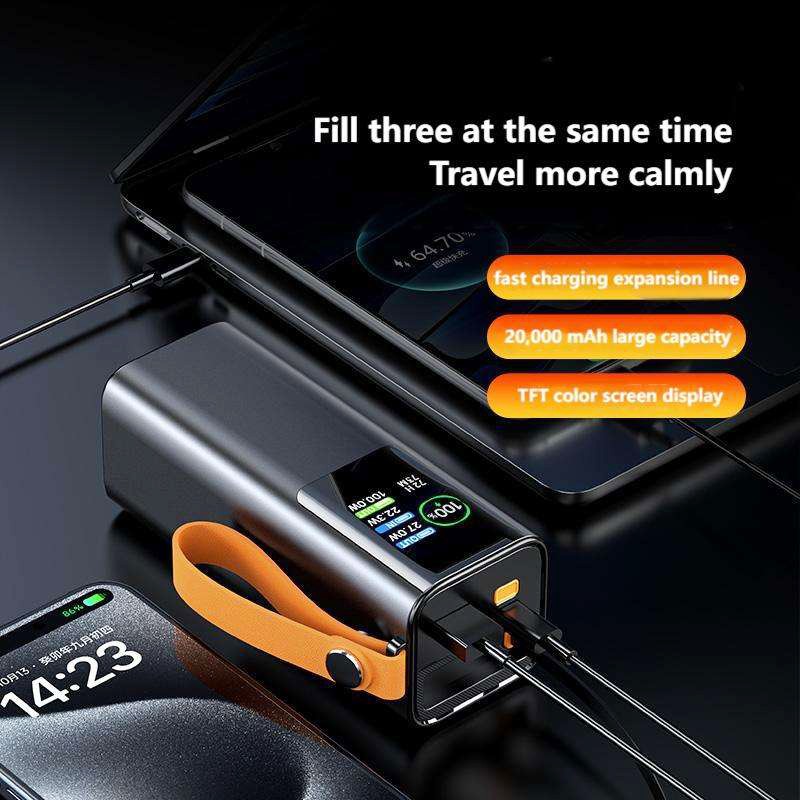 Power Bank Factory - OEM PD100W Retractable Cables