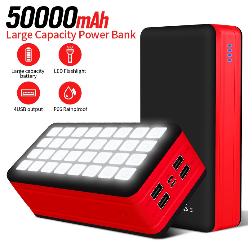 Power Bank Supplier - OEM 50000mAh 32 Flashlights 4USB