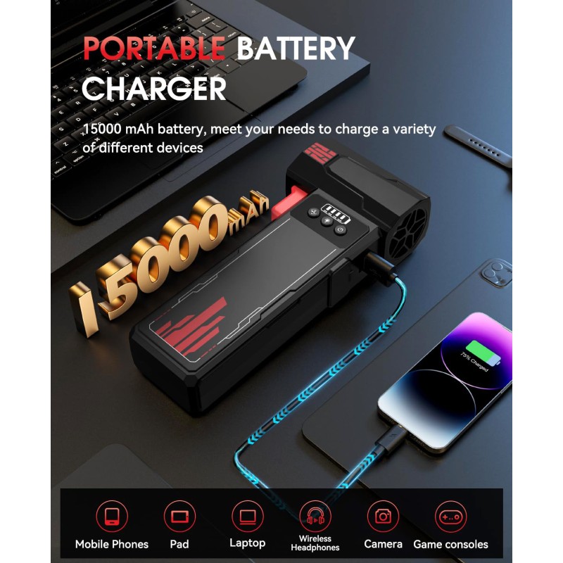 Car Booster Factory - OEM 2000A 15000mAh Air Blower