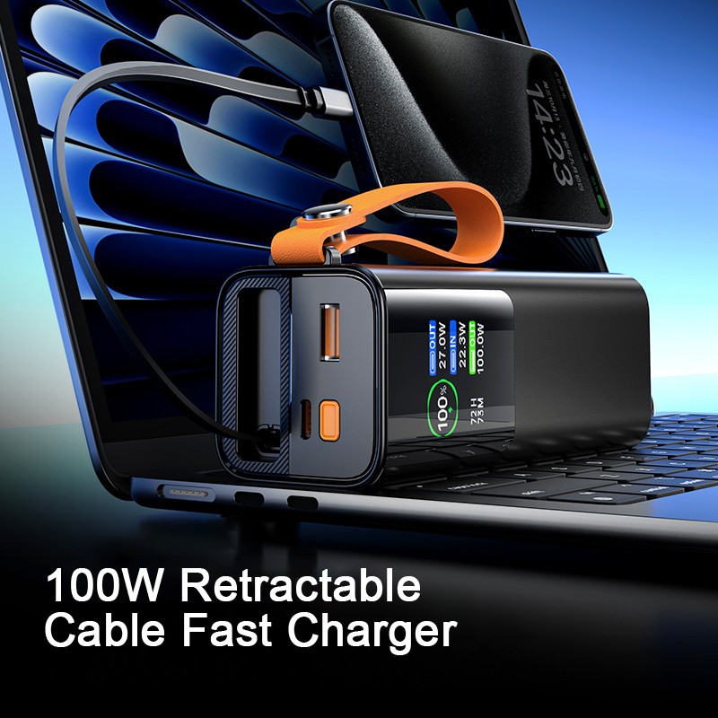 Power Bank Factory - OEM PD100W Retractable Cables