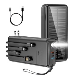 Power Bank Factory - OEM 10000-20000mAh 4 Cables Solar