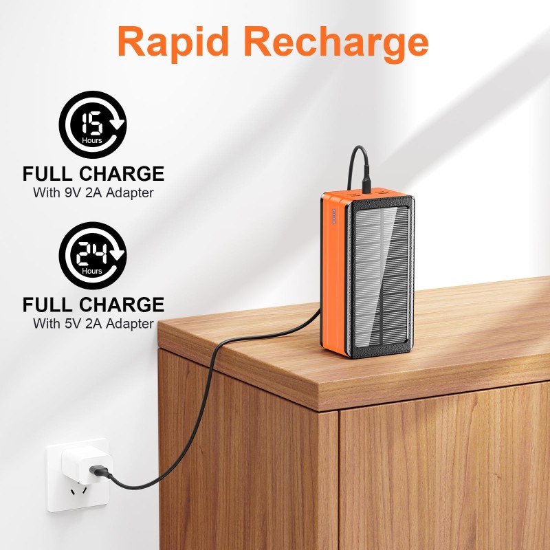 Solar Power Bank Factory - OEM PD22.5W 50000mAh IP66