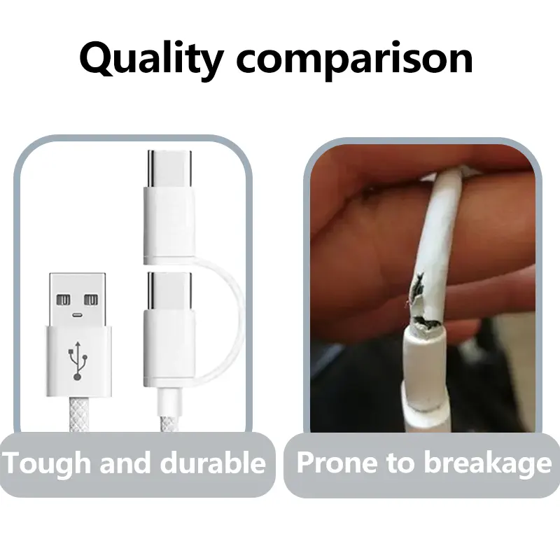 USB Cable Factory - 2-in-1 5A Type C 60W Charging