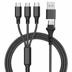 USB Cable Manufacturer - 1.2M 3A 3-in-1 Nylon Cable