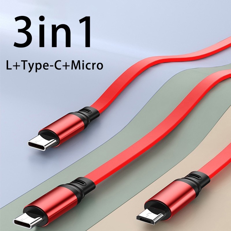 USB Cable Manufacturer - 1.2M 3-in-1 Retractable OEM