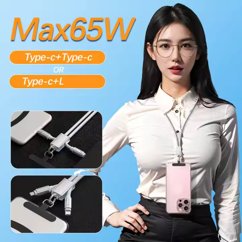 USB Cable Manufacturer - 2-in-1 Nylon Lanyard Fast Charge