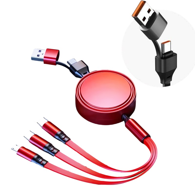 USB Cable Manufacturer - 5-in-1 Retractable Pure Copper