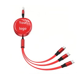 USB Cable Factory - 100W Type-C 3-in-1 Retractable