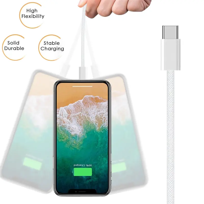 USB Cable Manufacturer - 60W PD Nylon Braided Right-Angle