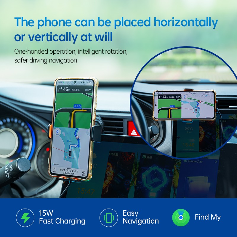Car Charger Supplier - OEM 15W Wireless GPS Phone Holder
