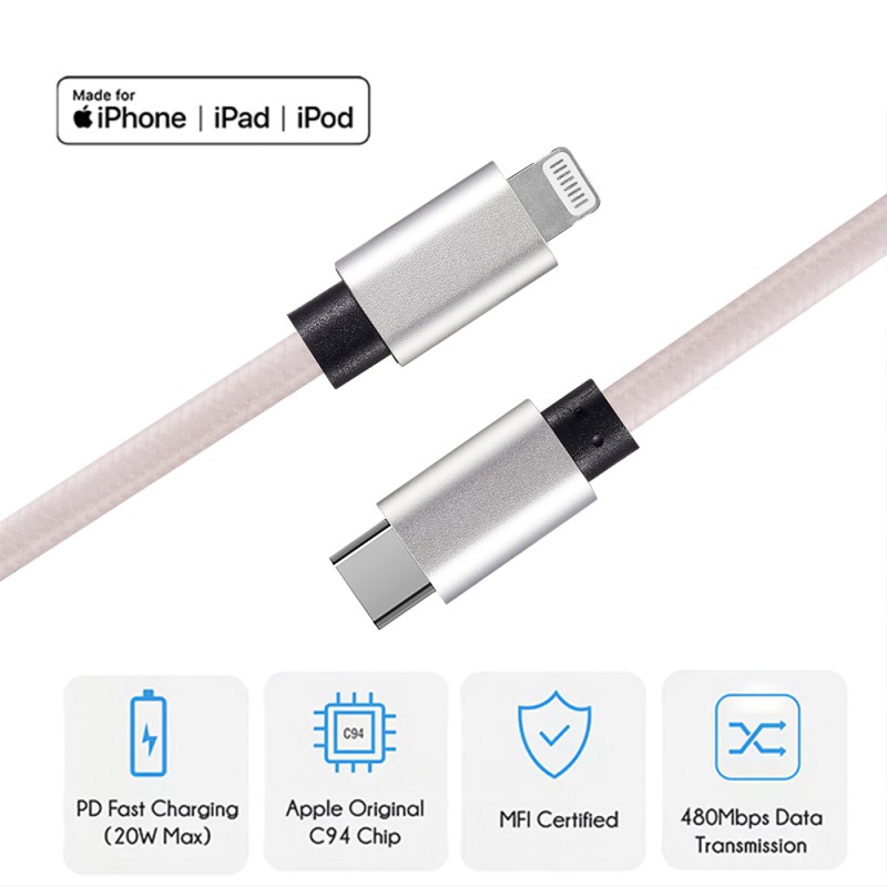 Data Cable Supplier - OEM MFi C94 Braided PD Cable