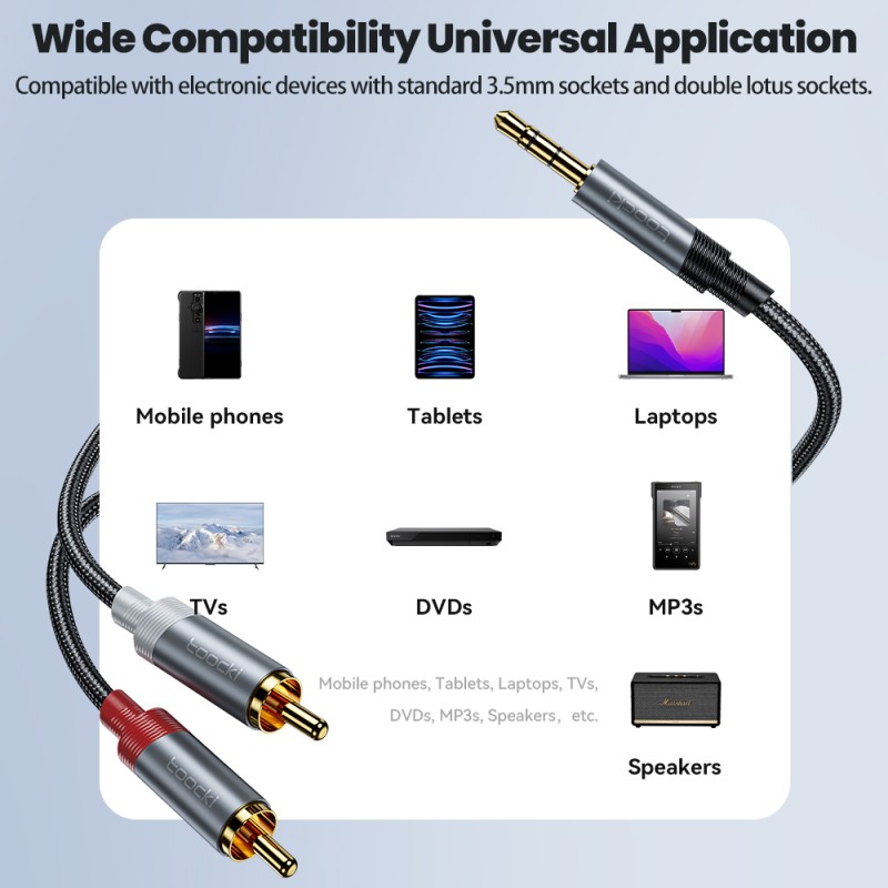 Audio Adapter Factory - RCA to Aux HiFi Sound