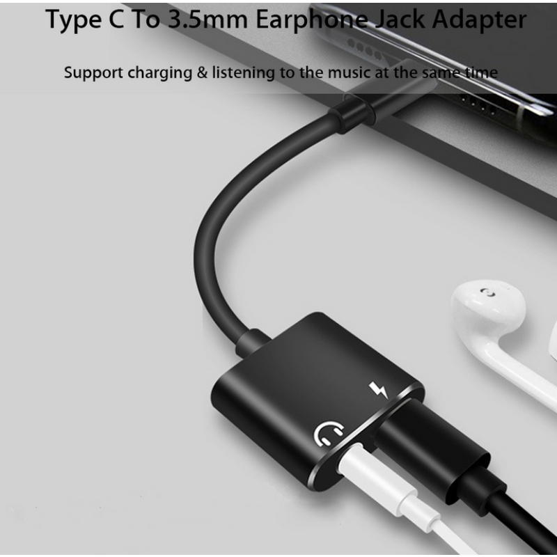 Audio Adapter Supplier - OEM 2-in-1 Type C to 3.5mm