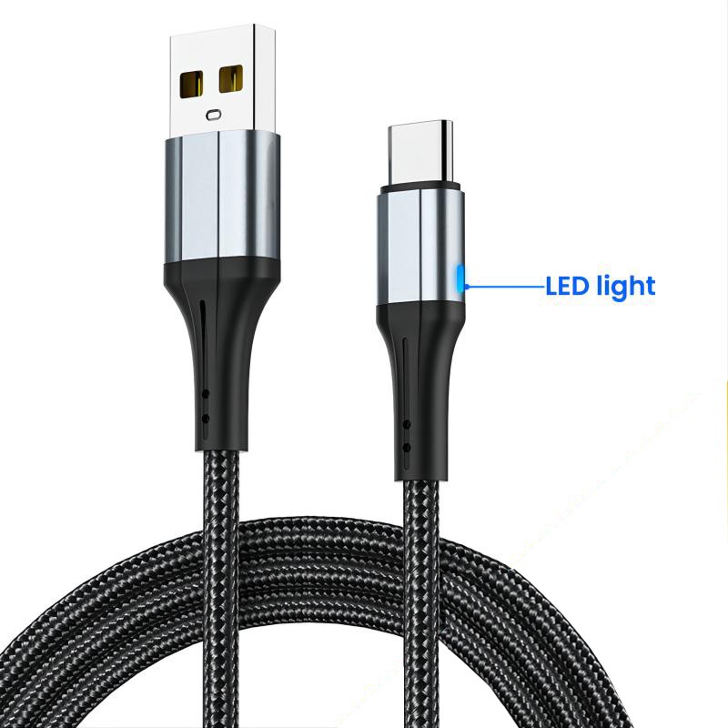USB Cable Factory - OEM Braided Type C with Working Light
