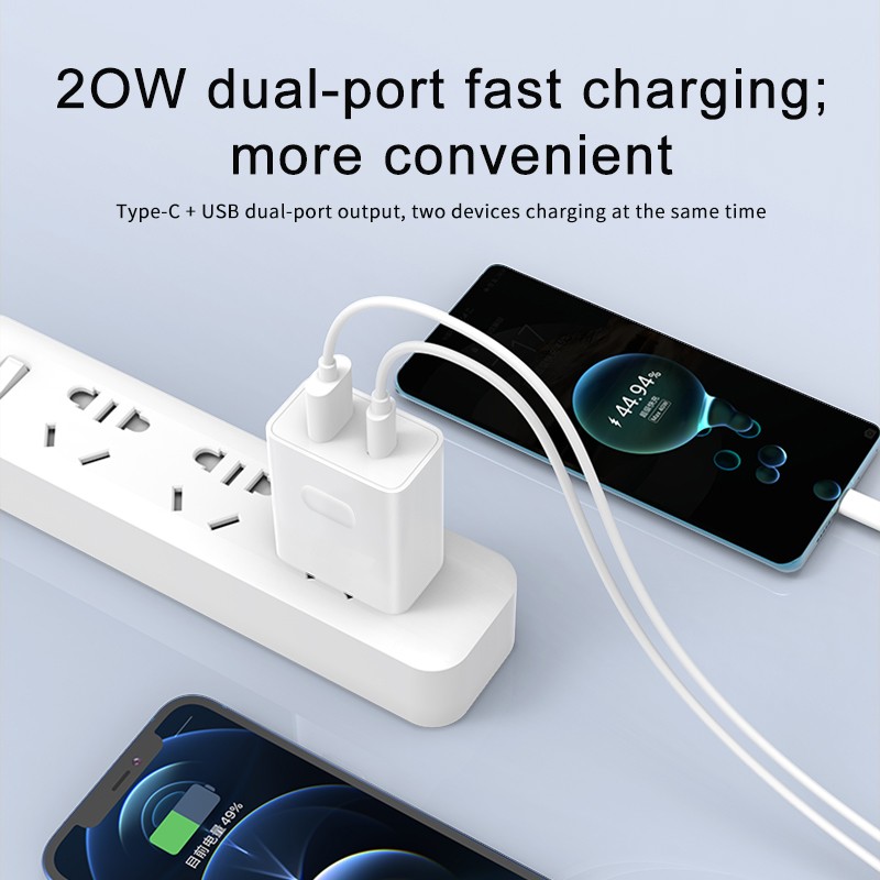 USB Charger Manufacturer - OEM PD Dual Port 20W Wall Charger