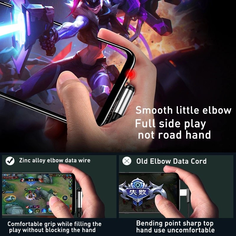 Charging Cable Supplier - OEM 1Ft 90 Degree Right Angle Cable