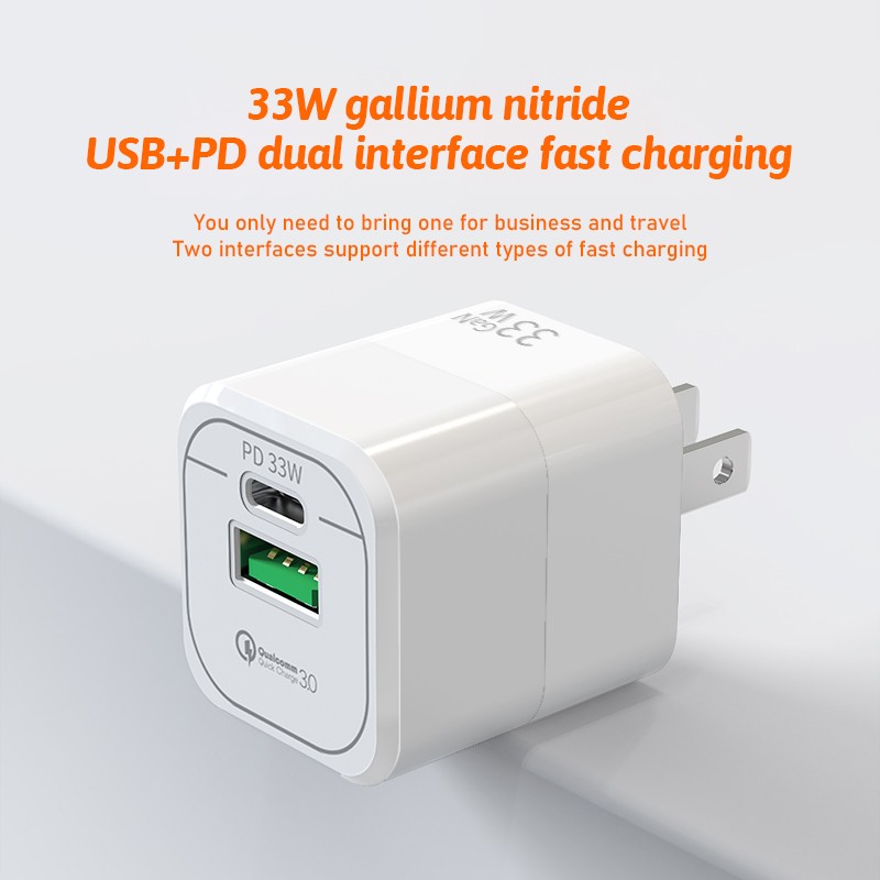 GaN Charger Supplier - OEM 33W PD USB C Flat Pin Charger