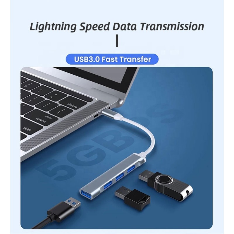 USB Hub Manufacturer - 4-in-1 USB 3.0 Aluminum