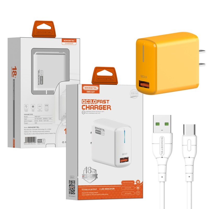 iPhone Charger Factory - 18W QC3.0 Wall Charger with Cable