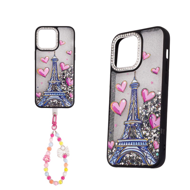 Mobile Phone Case Manufacturer - TPU PC Painted Epoxy With Chain