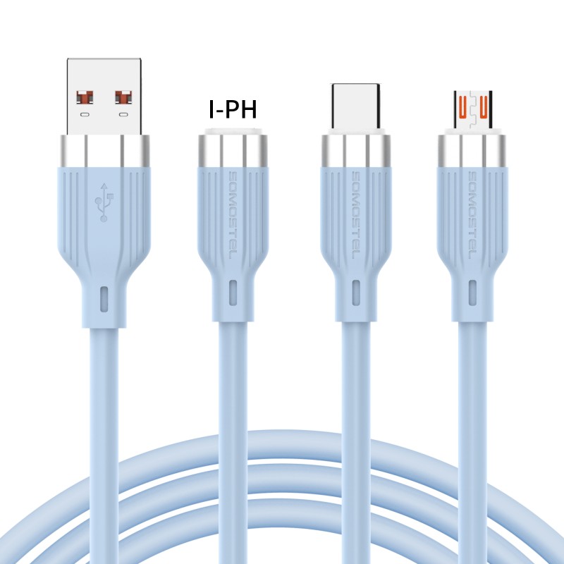 Fast Charge Cable Manufacturer - 3 Connector Options Data Cable