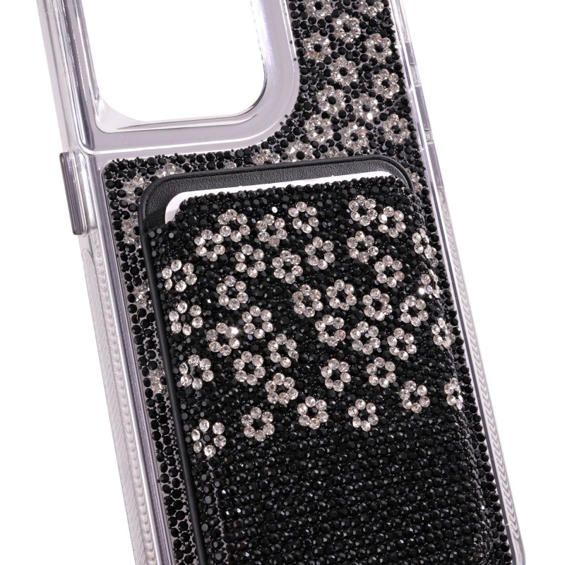 Rhinestone Phone Case Factory - Plum Blossom Magnetic Card Holder