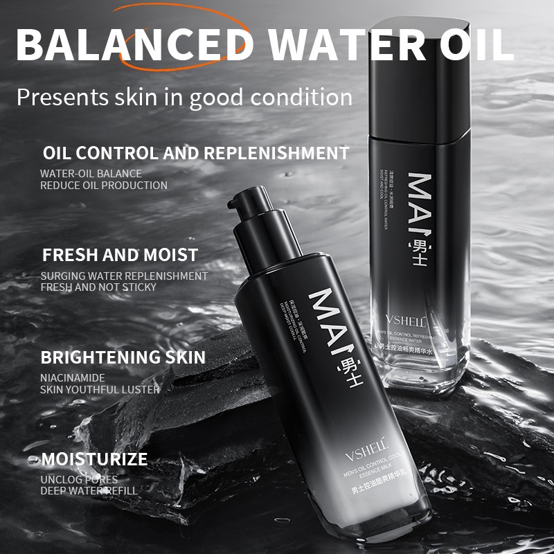 OEM Mens Oil Control Essence Toner & Face Lotion Hydrating Skincare Set Natural Nourishing Facial Care Complete Solution for Men