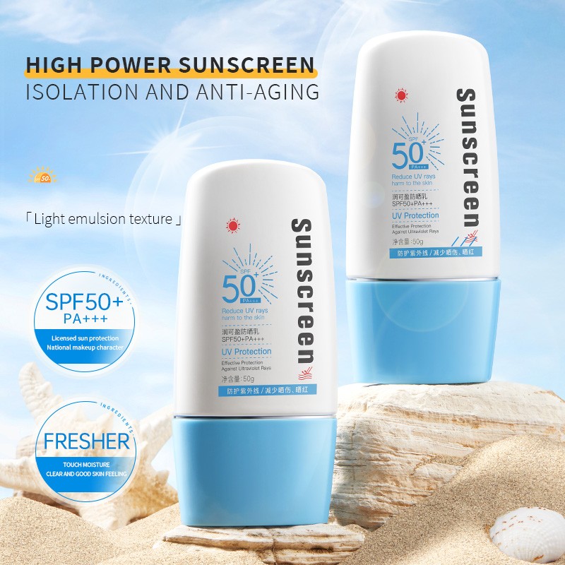 OEM Vegan Sunscreen Lotion with High SPF 50 1.76 oz Moisturizing UV Protection Lightweight Broad Spectrum UV Defense Cream
