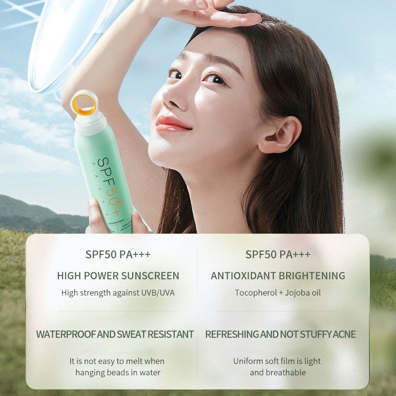 Wholesale Vegan SPF 50 Broad-Spectrum Face Body UV Protection Mist High Protection Titanium Dioxide Sunscreen Spray