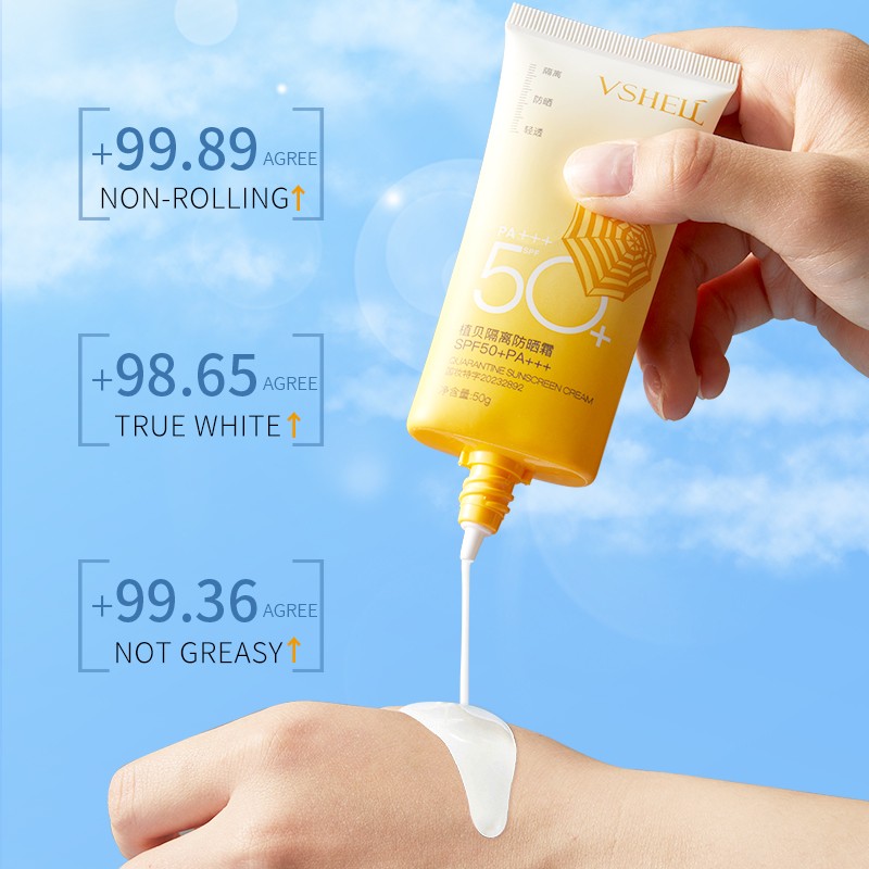 SPF50+ PA+++ Vegan Mineral Sunscreen Cream Lightweight Formula with Broad Spectrum UV Protection Moisturizing Lotion