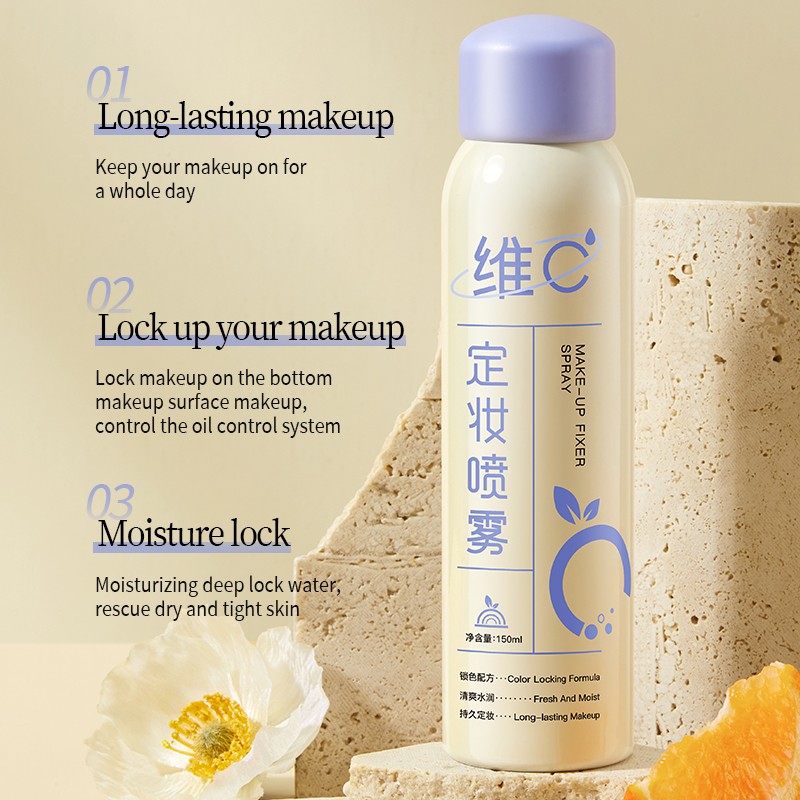 Wholesale Vitamin C Makeup Setting Spray 150ml Long-Lasting Hydrating All-Day Makeup Look Anti-Oil Makeup Fixative Setting Mist