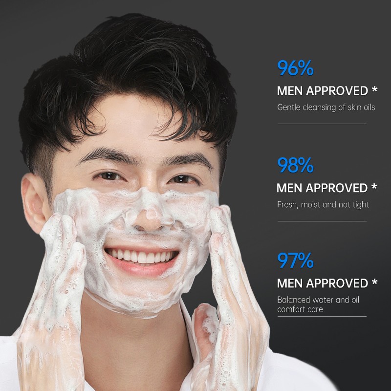 OEM Men's Oil Control Facial Cleanser 120g / 4.23 oz Refreshing Deep Cleanse Bamboo Charcoal Amino Acid Gentle Face Wash for Men