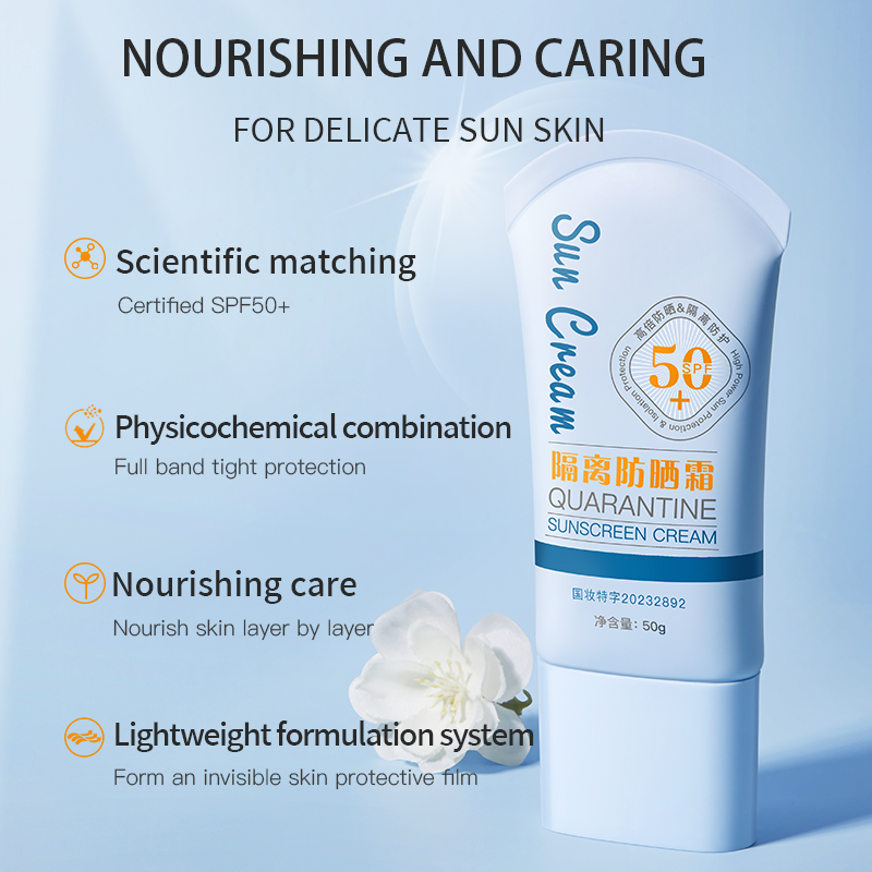 Wholesale Lightweight SPF50 Water-Resistant Sunscreen Cream High UVA UVB Protection for 80 Minutes Sun Protection Cream