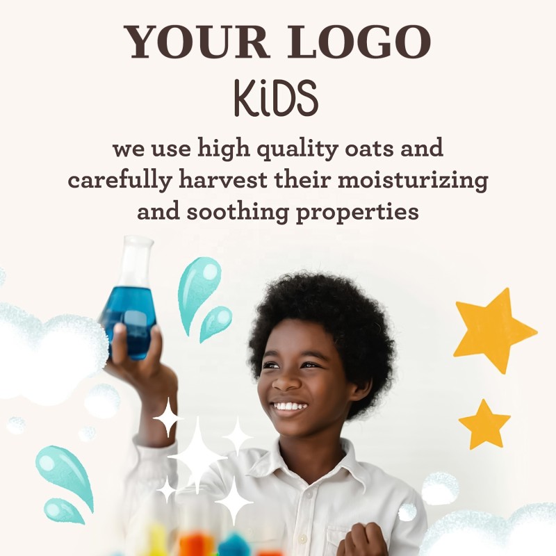 Private Label 2-in-1 Hydrating Shampoo & Conditioner Oat Extract Tear-Free Gentle Detangling Spray for Kids Cream Form