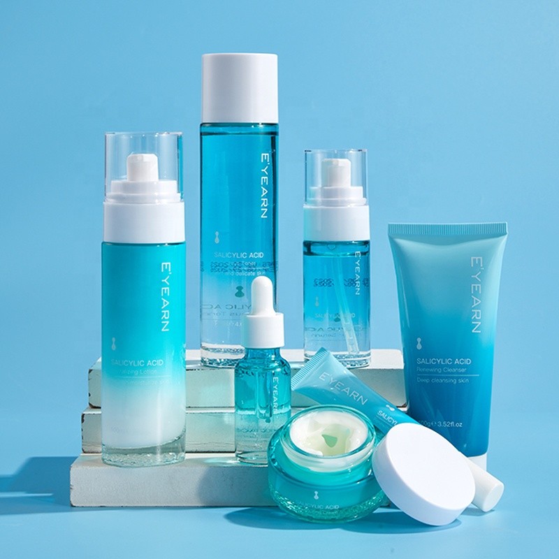 Advanced Anti-Aging Skincare System 6 Piece Set with Stock Collagen Salicylic Acid and Vitamin C Facial Dry Care Gift Box