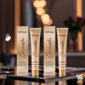 Eelhope Natural Lightweight Gold Tube Moisturizing Skin Concealer Long-Lasting Cream Foundation Mineral for Face Whitening