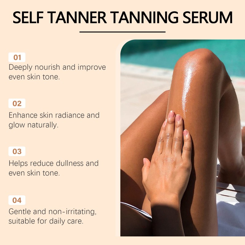 Vegan Herbal Essence for Even Skin Tone Wheat Skin Tanning Drop Oil with Vitamin C and Peptides Moisturizing Blackening