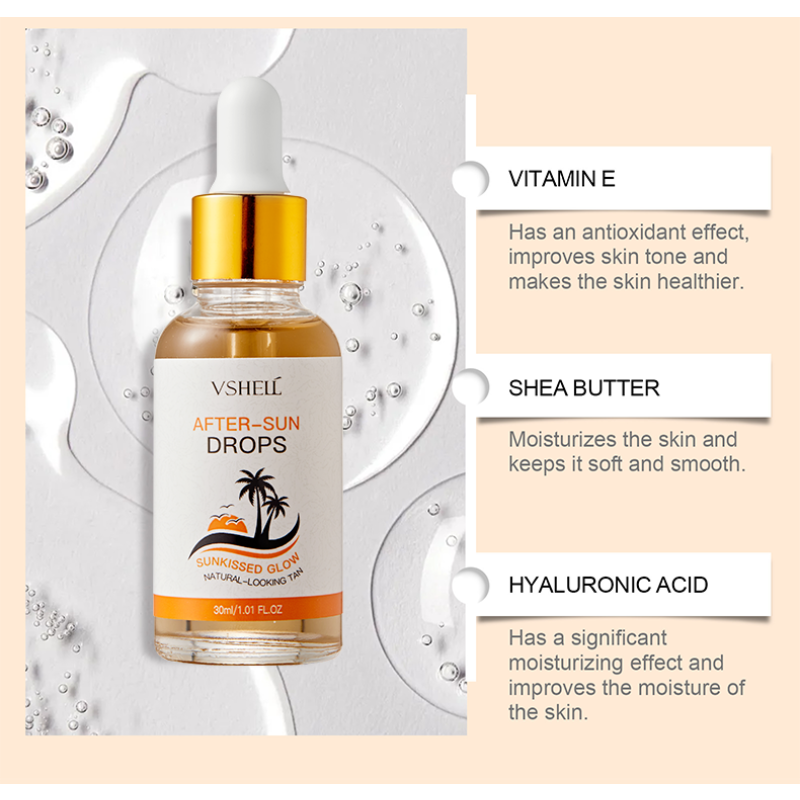 Vegan Herbal Essence for Even Skin Tone Wheat Skin Tanning Drop Oil with Vitamin C and Peptides Moisturizing Blackening