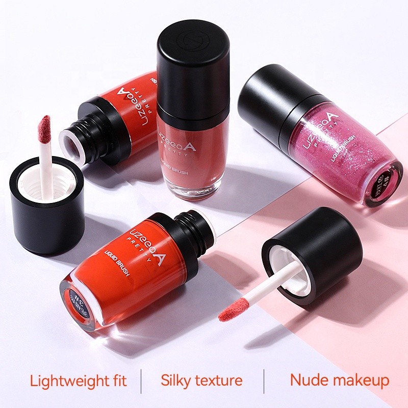 Custom Logo Color Bare Cheeks Liquid Face Cream Blush Glow Makeup Matte Pearl Waterproof Long Lasting Liquid Blusher for Fair