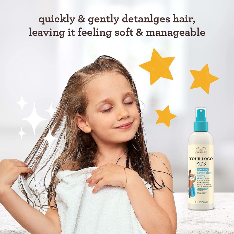 Private Label 2-in-1 Hydrating Shampoo & Conditioner Oat Extract Tear-Free Gentle Detangling Spray for Kids Cream Form