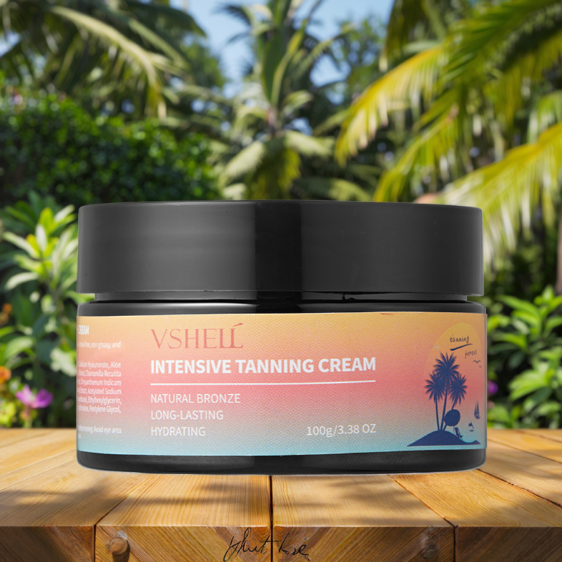 Vshell Organic Herbal Tanning Cream Oil Gentle Moisturizing Summer Outdoor Beach Aid for Bronze Skin Face Use
