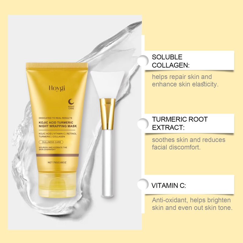 Hoygi Herbal Turmeric Collagen Peel-Off Face & Body Mask Cream Gentle Cleansing Moisturizing Smoothing Care for Facial Skin