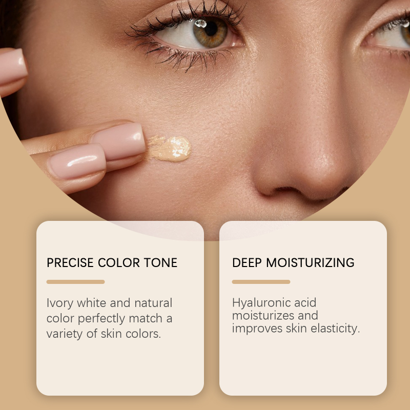 Eelhope Natural Lightweight Gold Tube Moisturizing Skin Concealer Long-Lasting Cream Foundation Mineral for Face Whitening